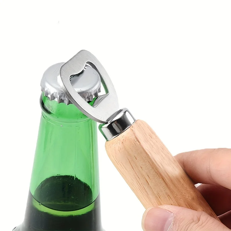 1PC Wooden Handle Beer Bottle Opener Beer Bottle Driver Bottle Opener Beer Soda Cap Opener