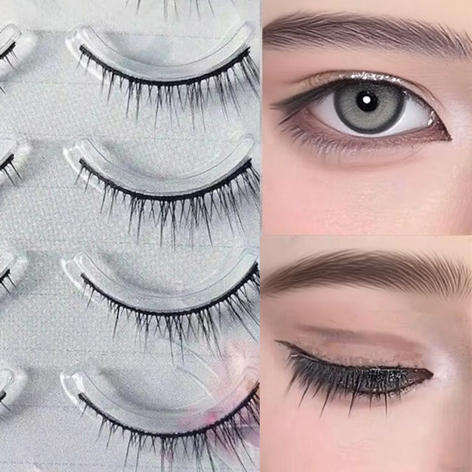 One-Piece Hard Stem Baby Straight False Eyelashes Soft Comfortable Natural Look for Stage Photography
