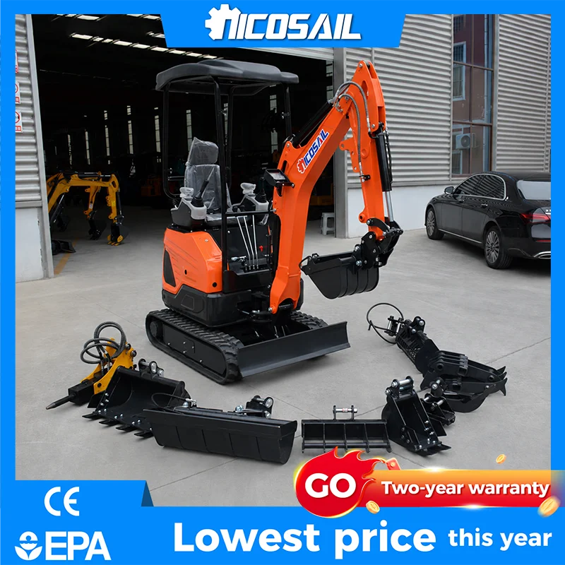 

Nicosail 1.8 Ton Engine Excavator Micro Digger 2T EPA/CE/EURO 5 Customized Compact Mini Excavator with attachments Prices