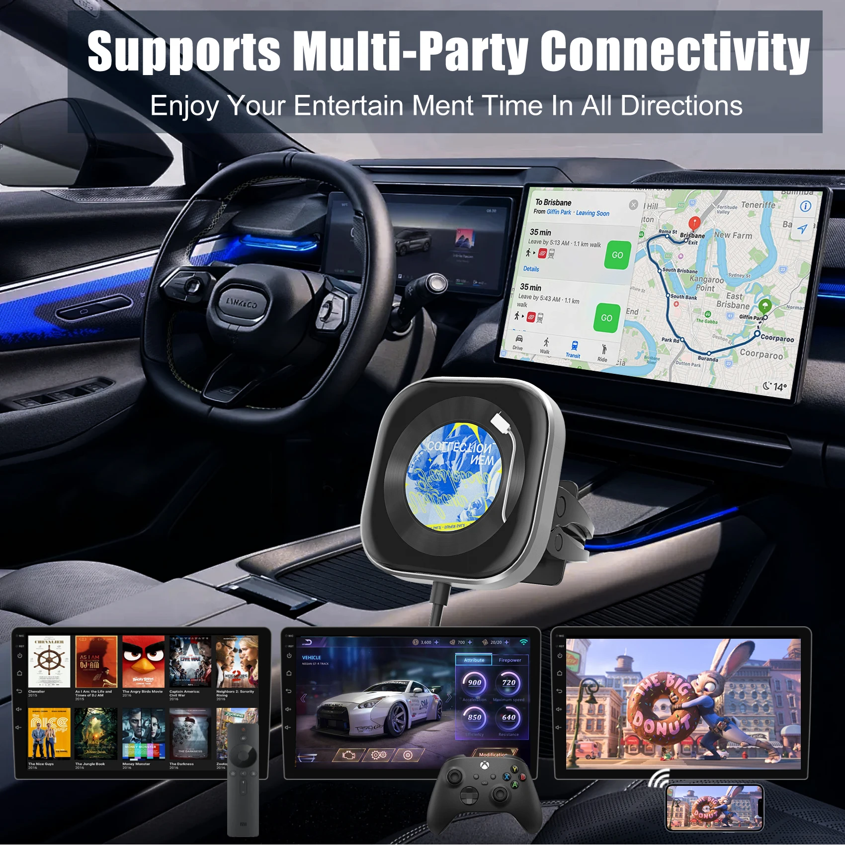 Adapter CarPlay Clip Bezprzewodowy Konwerter CarPlay Szybkie Połączenie Plug and Play Zrób To Sam Zdjęcia z Wyświetlaczem Akcesoria Samochodowe dla 99% Samochodów
