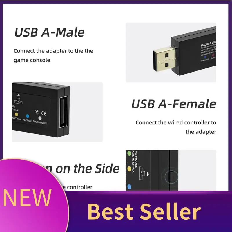

M07K-For Magic-S Ultimate USB Adapter For PS5/Switch/Macos/Windows For Series/Logitech Gamepad Converter