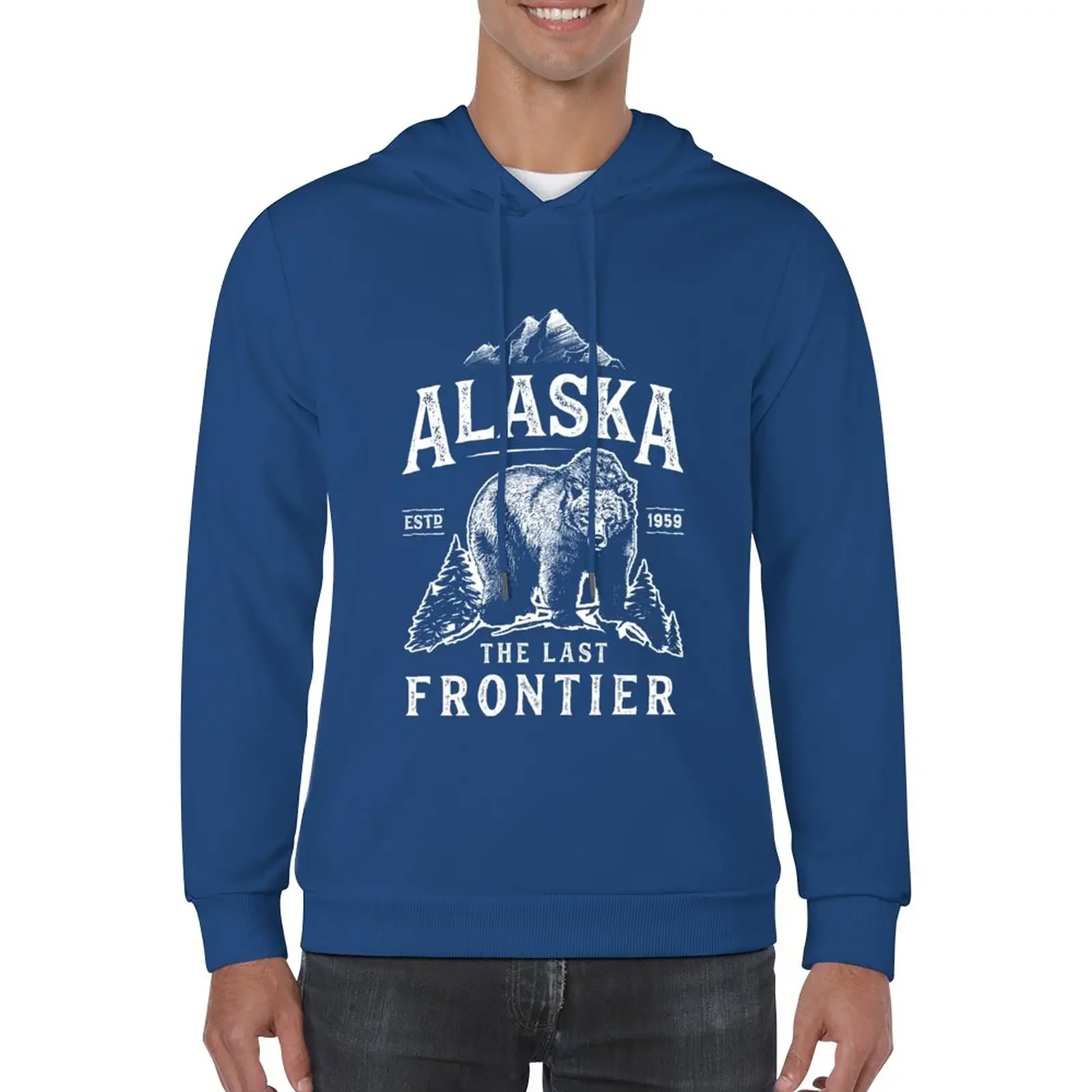 

New Alaska The Last Frontier Bear Home T Shirt Men Women Vintage Gifts National Park Hoodie mens clothing tracksuit men