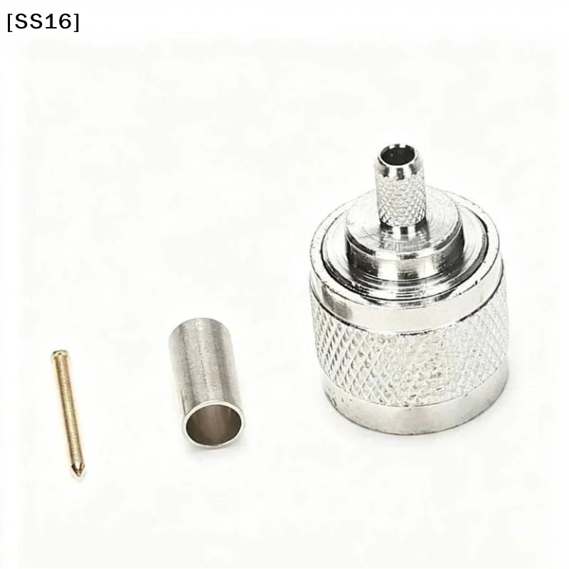 〔SS16〕1Set N Type Male Plugs For RF Coaxial Cable RG58 RG142 LMR195 RG400 Soldered Crimpd Straight Connectors Replacements