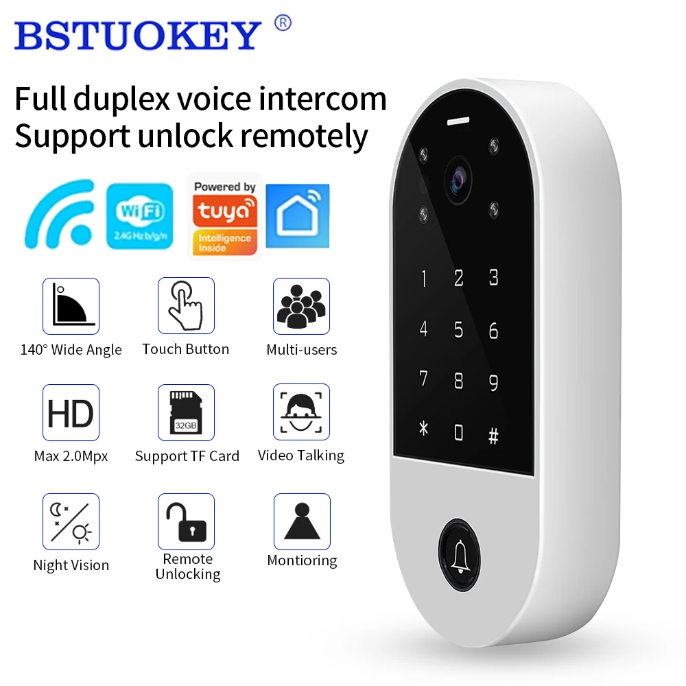 Wifi Support tuya app Video Door Phone RFID Card Keypad 1080P Home Outdoor Doorbell Camera Wifi Viedo Intercom Access Control