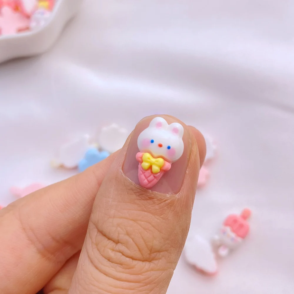 20Pcs New Cute Mini Resin Rabbit Series Flatback Free Shipping Ornament Jewelry Making Manicure Hairwear Accessories