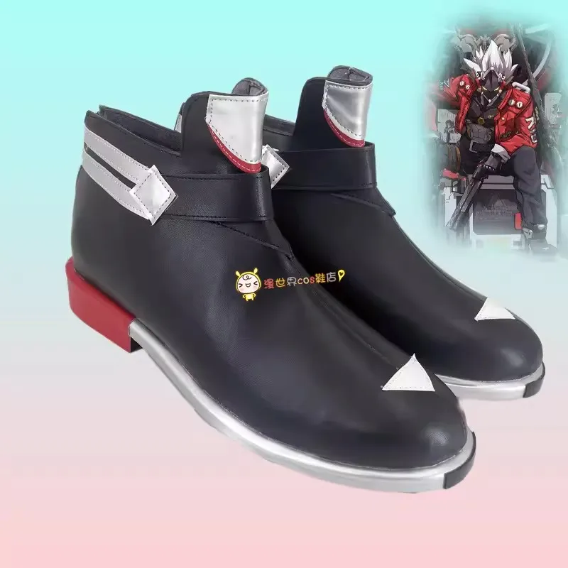 Game Zenless Zone Zero Billy the Kid Cosplay Shoes Black Boots Billy the Kid Cosplay Costume Prop Shoes for Halloween Christmas