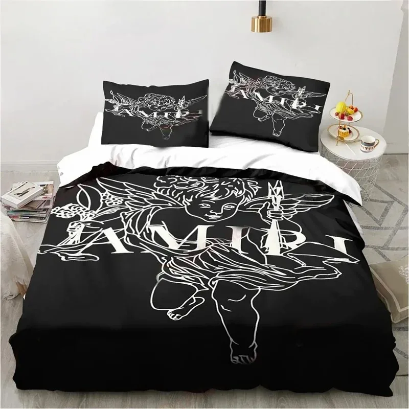 New Logo Amiris Graffiti Bedding Set,Duvet Cover Comforter Bed Set Quilt Cover Pillowcase,King Queen Twin Size Boys Girls Adults