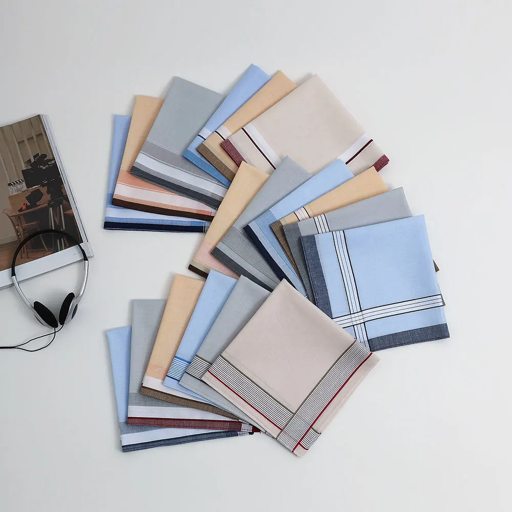 12 pezzi fazzoletto in cotone da uomo asciugamano da tasca salvietta assorbente per il sudore asciugamano quadrato classico plaid 40 * 40 cm