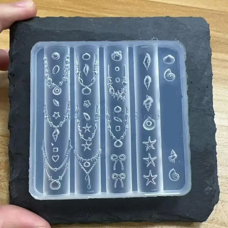 F2TD Art Moulds Silicone 3D Template Designing Tool Shell Themed Silicone Handmade Molds for Manicure Creation