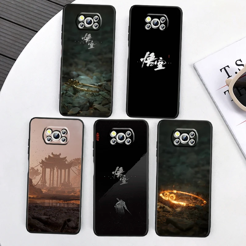 Black Myth Wukong Game Luxury For Xiaomi Mi Poco F5 F4 F3 X6 X5 X4 X3 M6 M5 M5S M4 M3 C65 Pro GT NFC 5G Black TPU Phone Case