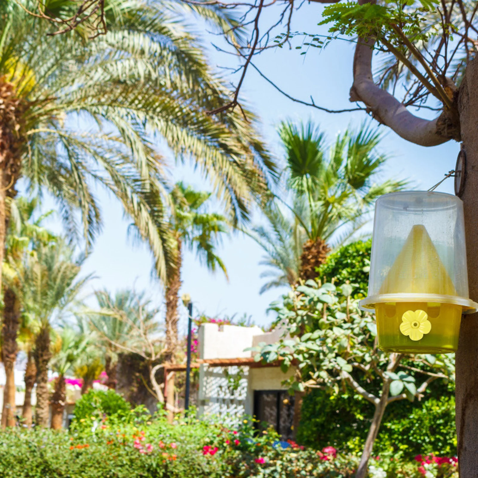 

12Pcs Plastic Bird Feeder Bottle Unique Flower Design Easy to Assemble Clean Attracts Hummingbirds Plastic Flowers