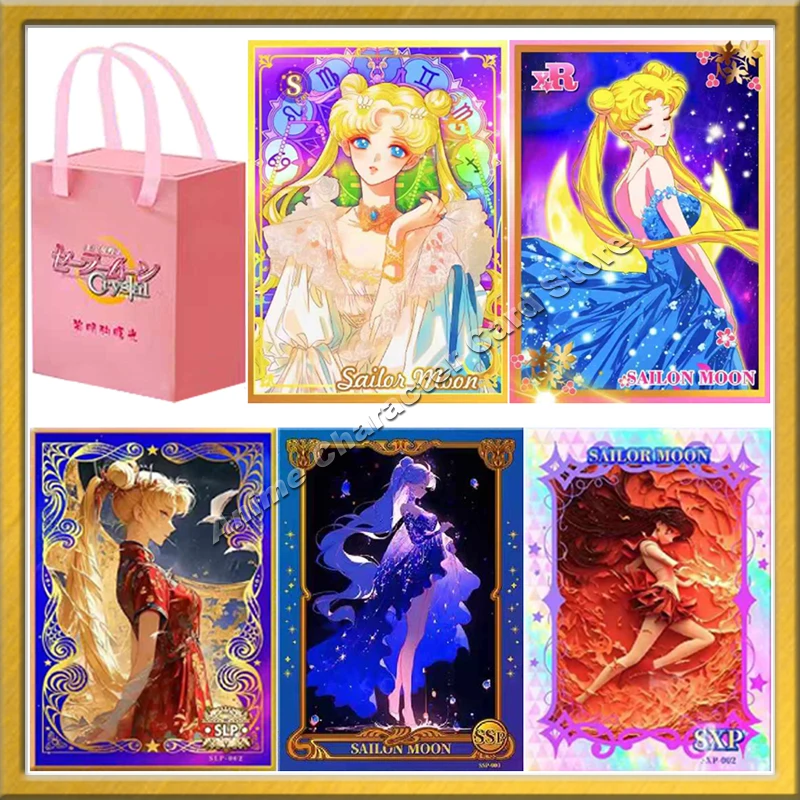 Sailor Moon Card Anime Characters Pretty Guardian Moonlight Crystal Fantasy Magic Flash Trading Collection Cards Kids Toy Gifts