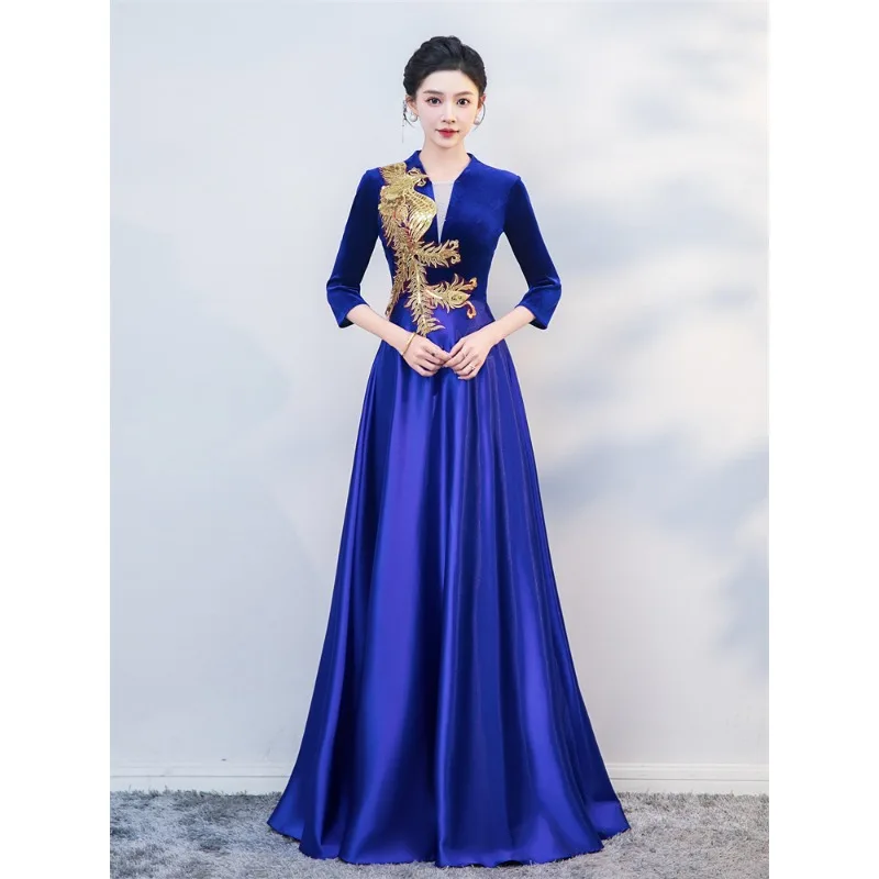 

Костюм для хора - длинное платье для женщин - конкурс хора для взрослых - костюм солоной певицы