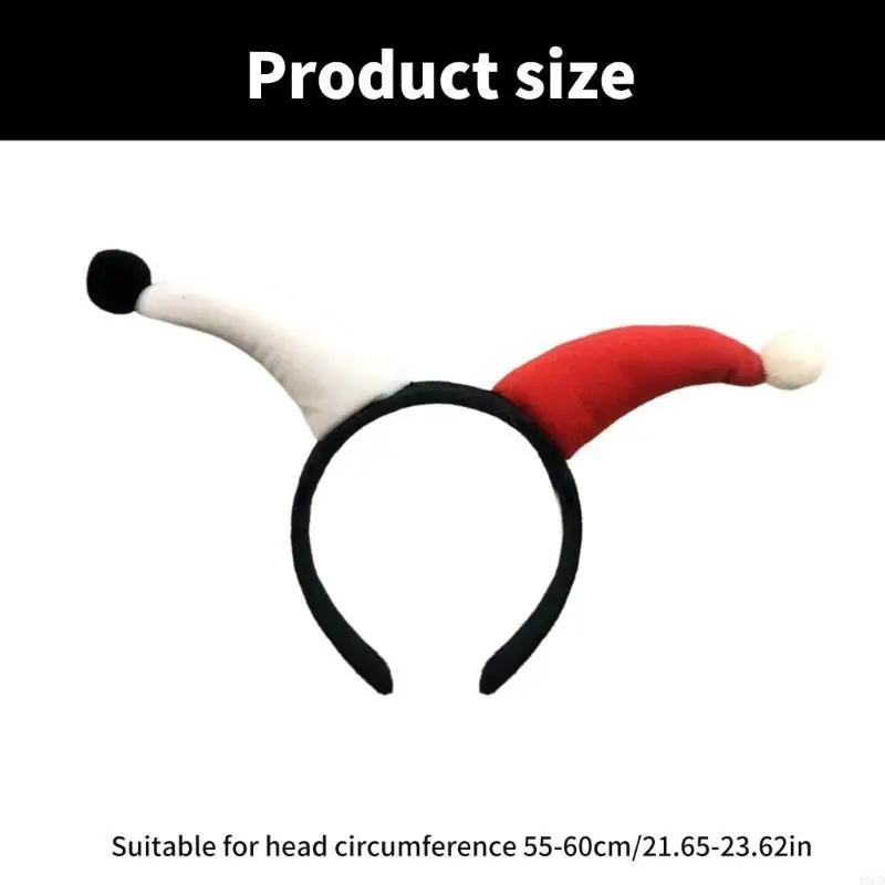 M6CD Plush Clown Headband Fun Horn Headwear for Halloween and Dressingup Event Adult Children Party Gathering Headpiece