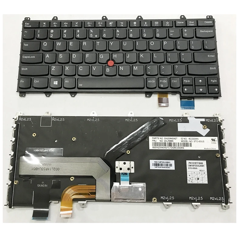 New For Lenovo Thinkpad Yoga 260 US Layout Backlit keyboard With Frame Black Color 00PA124 00PA206