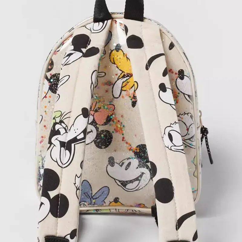 Disney New Cartoon Mickey Transparent Children\'s Bag Girls Co-branded Printed Mini Fashion Backpack Student Cute School Bag