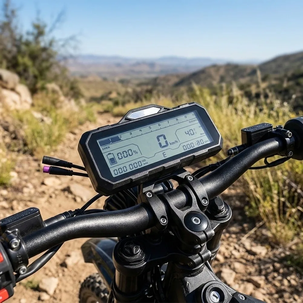 For KUGOO WISH01 MAX Compatible LCD Instrument Cluster for Electric Off-Road Motorcycle Speed and Battery Monitoring