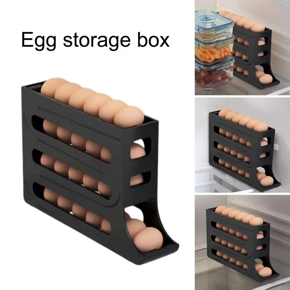 Egg Storage Box with Fence Protection Capacity Fridge Egg Storage Box with Four Tiers for Refrigerator for Refrigerator