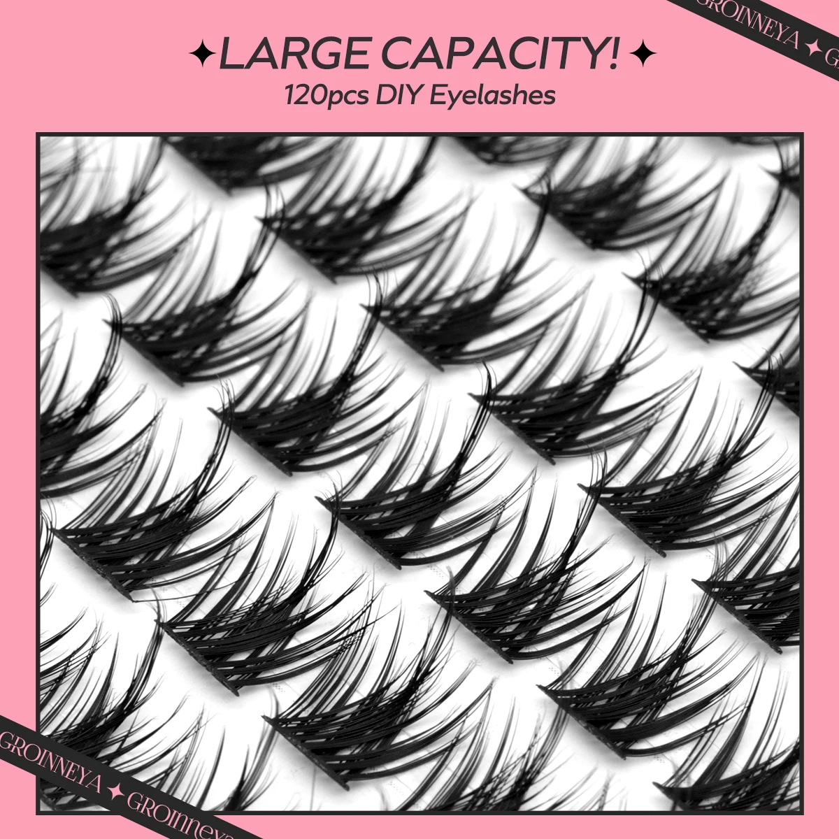 GROINNEYA lashes clusters False Eyelash Clusters Extensions Individual Lashes Cluster Natural DIY Eyelashes Extensions Makeup