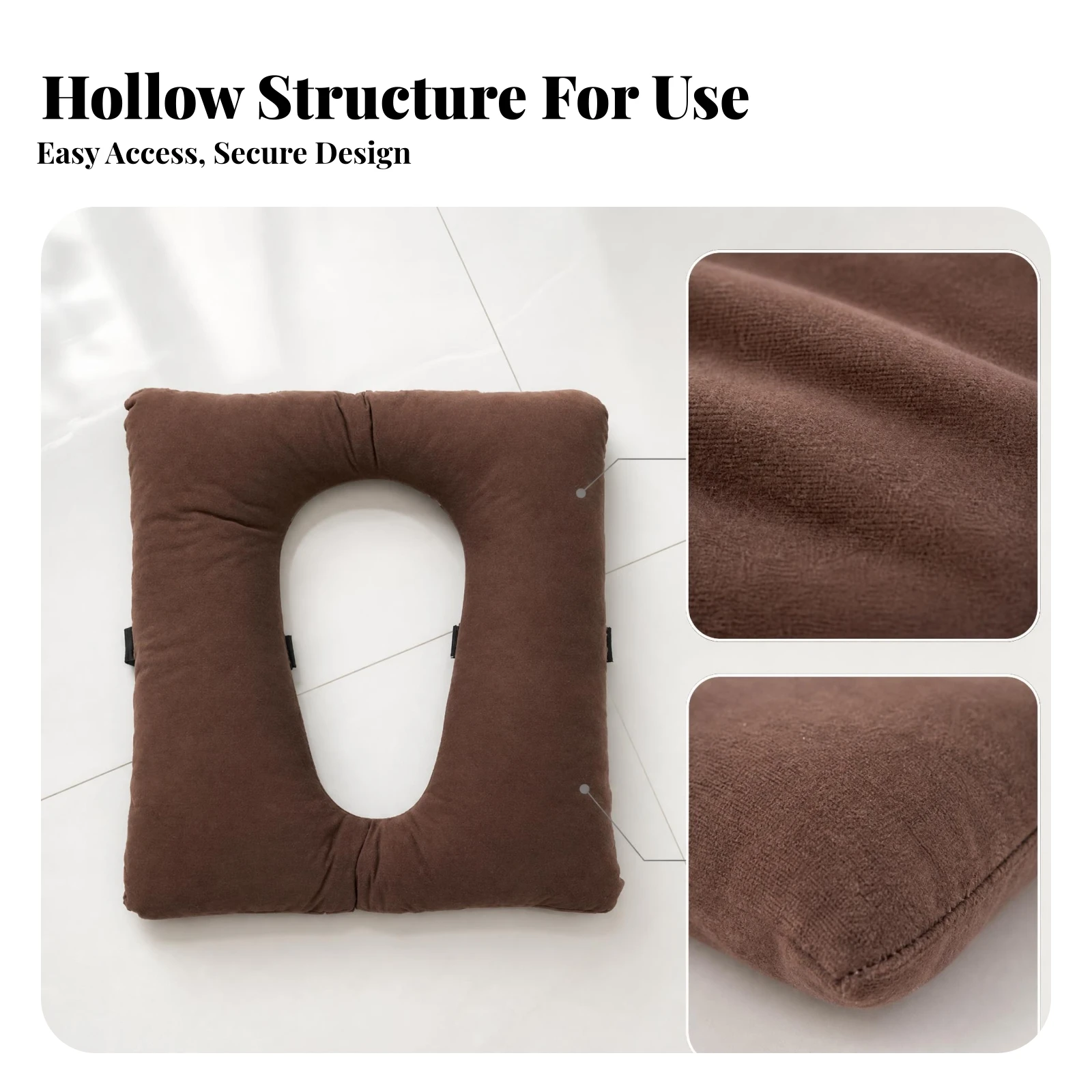 Square Toilet Seat Cushion Portable Toilet Seat Cushion Padded Commode Cover Washable Bathroom Aid Easy to Clean