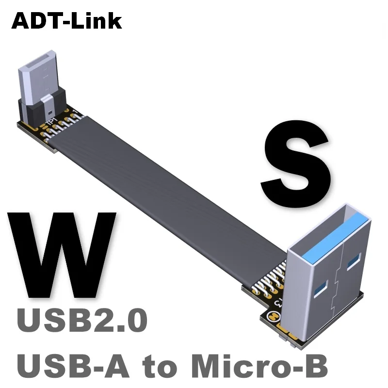ADT USB2.0 Micro USB Flat Flexible Charging Cable Long Android Phone Charger Micro USB Ribbon Cord for Android Devices