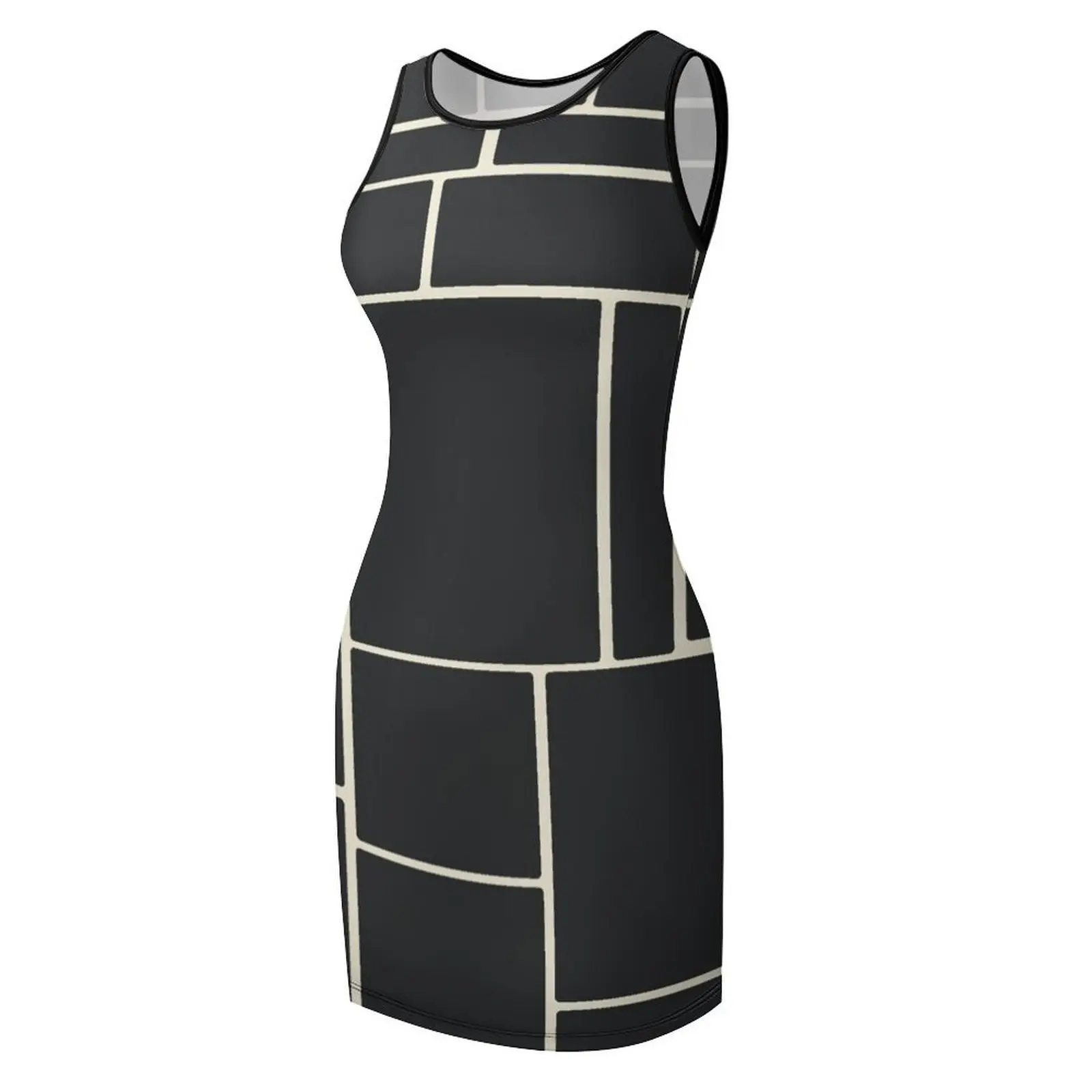 فستان صيفي Mod Streets Off باللونين الأسود والكريمي بدون أكمام فستان صيفي للحفلات الليلية للنساء 2025 فساتين صيفية