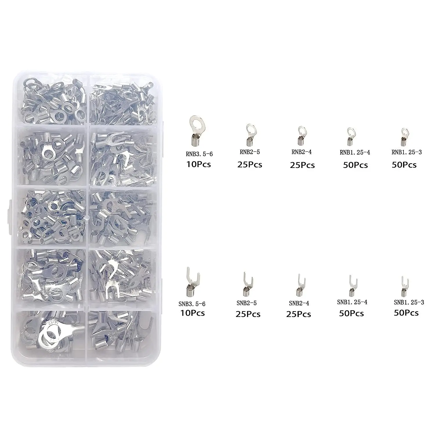 320pcs Crimp Terminal Kit with Electrical Connector U/O Splicing Termination 2.8/4.8/6.3mm Wire Connector Cable Termination Plie