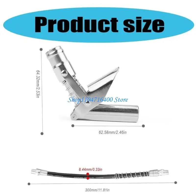 

y1gd Coupler Injector Nipple without Leakage Single Lever Grease Coupler Injector Nipple Grease Nipple Attachment with Hose