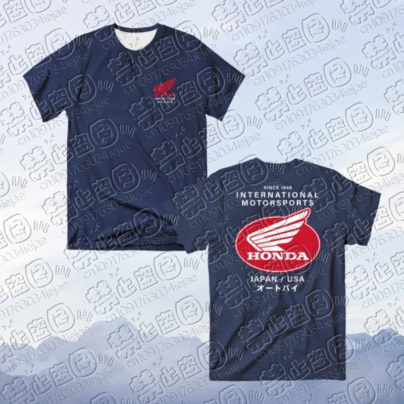 

Honda Fashion Casual Retro Hip-Hop T-Shirt Men And Women's Comfortable Sports Top Summer Oversized Breathable Quick Drying Shirt