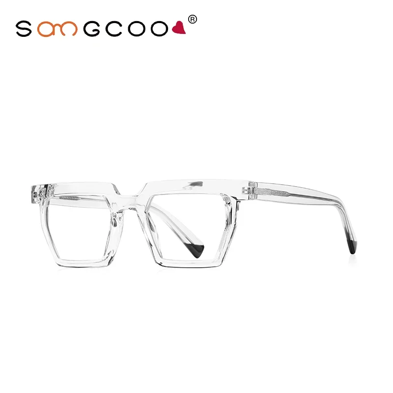 Geometric Pink Frame Men and Women Decorative Designer High-end Brand Acetate Eyewear frame Hyperopia Reading Optica Eyeglasses