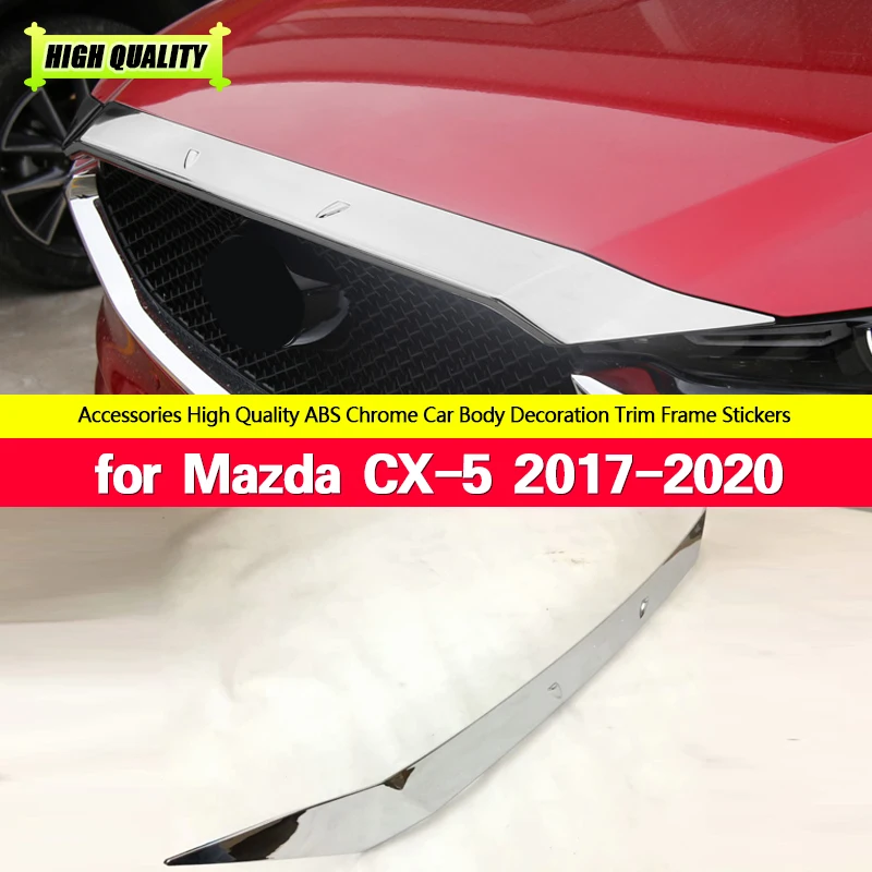 

For Mazda CX-5 CX5 2017-2020 Car Accessories ABS Chrome Front Hood Bonnet Grill Grille Bumper Lip Mesh Trim Cover 2018 2019