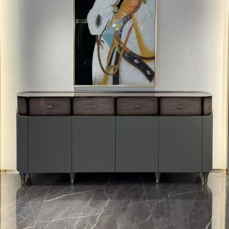Italian light luxury high-end porch cabinet, living room storage, home door tree tumor paint dining side cabinet
