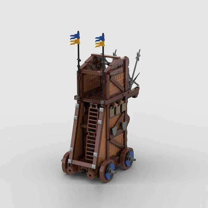 powerful medieval siege tower bricks knight castle warfare  diorama blocks military accessories moc Battle tower building