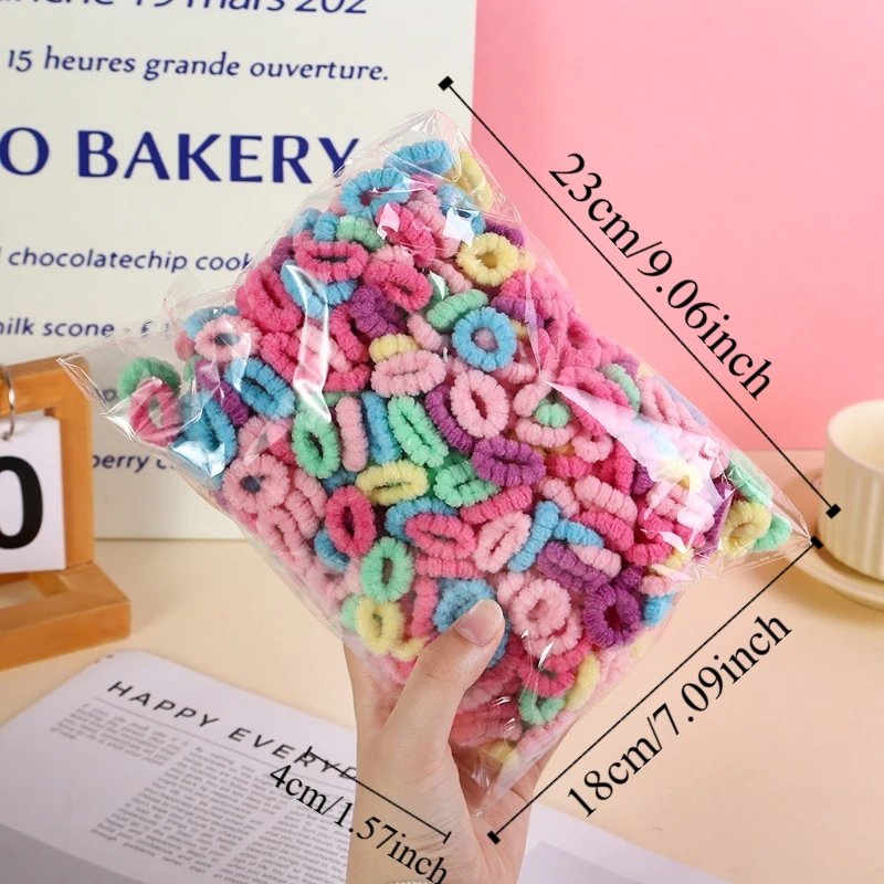 500 قطعة مجموعة حبل الشعر الأساسي سلس عالية المرونة الكورية نمط شريط مطاطي إكسسوارات الشعر ذيل حصان حامل ربطة شعر ملونة #6