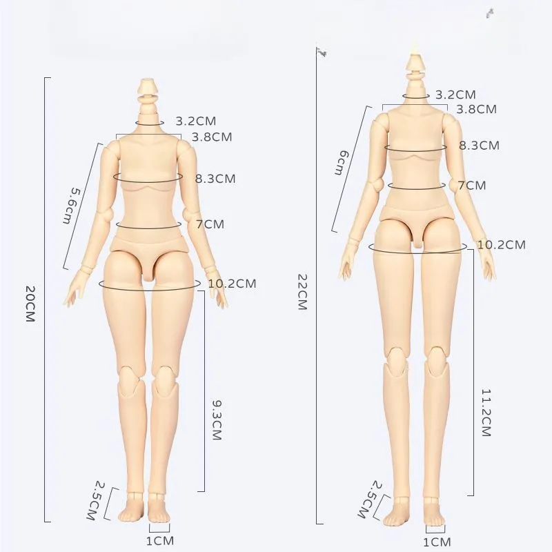 20cm 21cm Ymy 22 24 Body Movable Joint Body For Gsc, Blyth, 1/6 Bjd Doll Head Accessories Replacement Hand Girl Boy Body