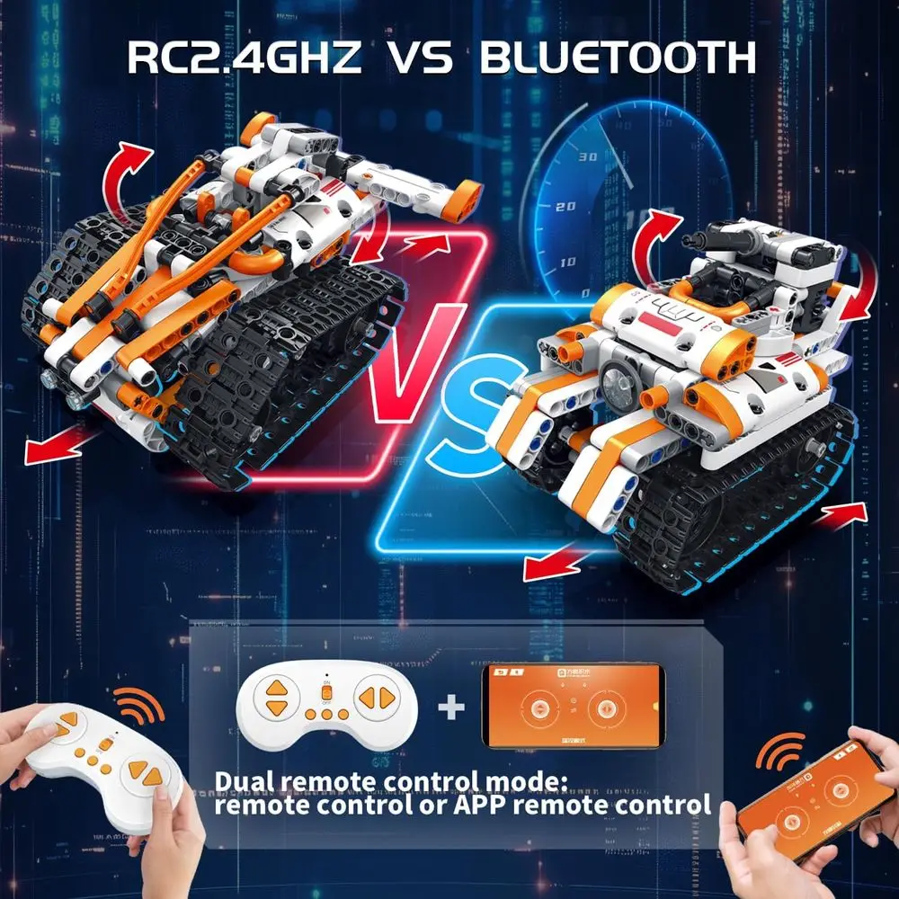 STEM Robotics Kit: 560+ Pieces, App/Remote Control, Compatible with LEGO, Coding & Programming, Ideal Gift for Boys Aged 8-14