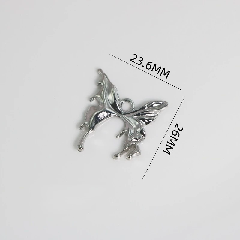 WZNB 10Pcs Alloy Charms Butterfly Charms Moth Pendant For Jewelry Making DIY Bracelet Necklaces Craft Accessories Wholesale