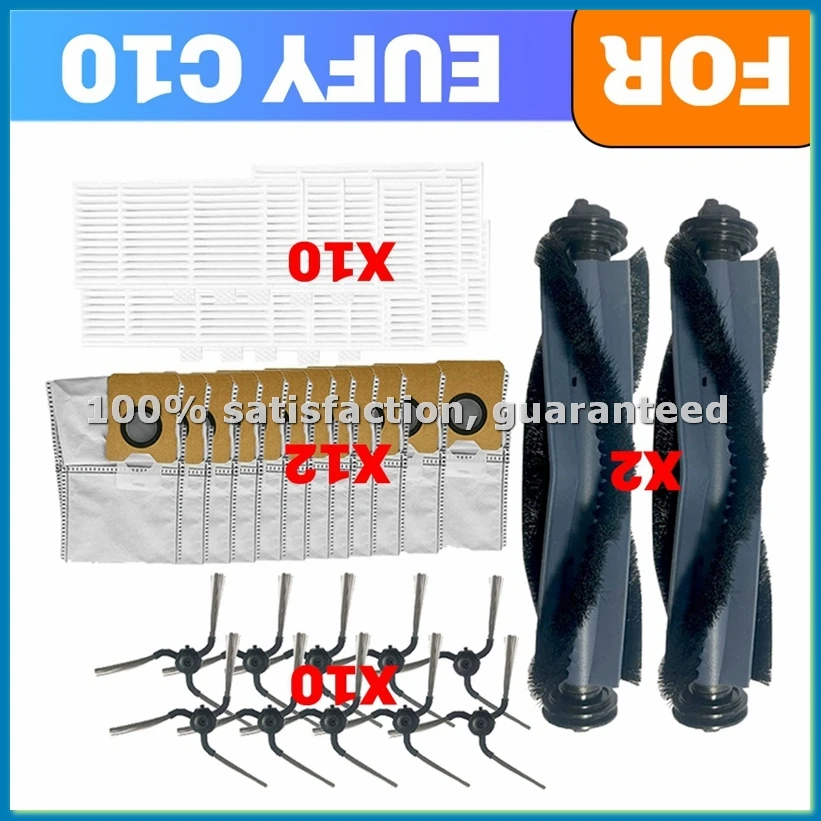 

Replacement Parts for C10 Robot Vacuum Main Brush Hepa Filter Side Brush Dust Bag Replacement Parts-A09G