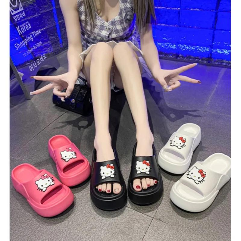 Sanrio Hello Kitty Anti-slip Anti-odor Fashionable Home Slippers  Thick-soled Cute Cartoon Beach Slipper  Anti-Slip Sandal