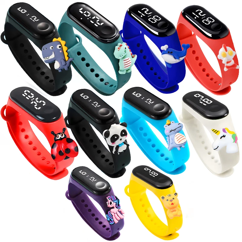 Cartoon Doll Children Watches for Girls Boys Electronic Bracelet Sports Touch LED Display Waterproof Holiday Gift Kids Watches
