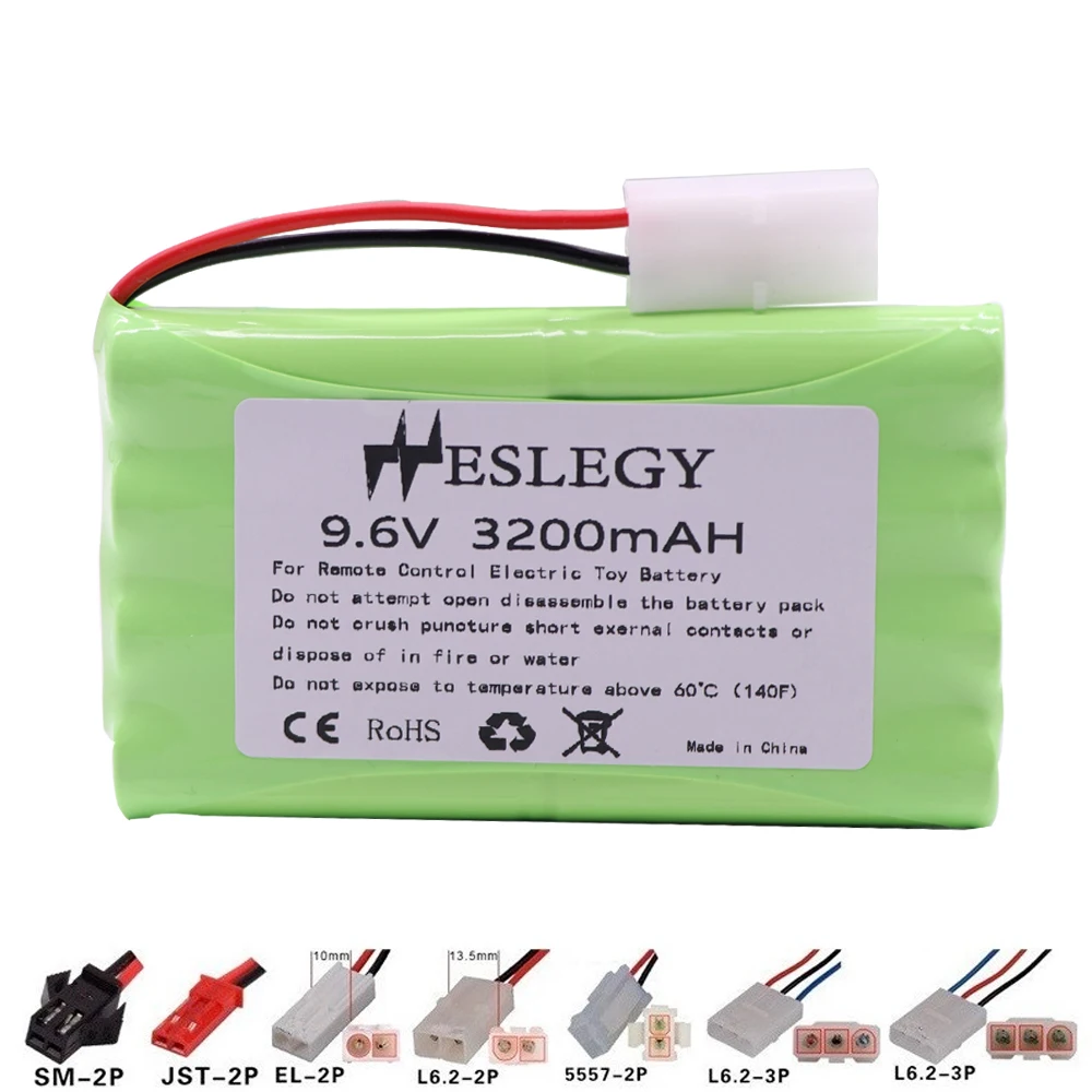 9.6V 3200 mAh แบตเตอรี่ NiMH H สำหรับ RC ของเล่นรถถังรถไฟหุ่นยนต์เรือปืนอะไหล่ Ni-MH AA 2400 mAh 9.6V แบตเตอรี่อัพเกรด