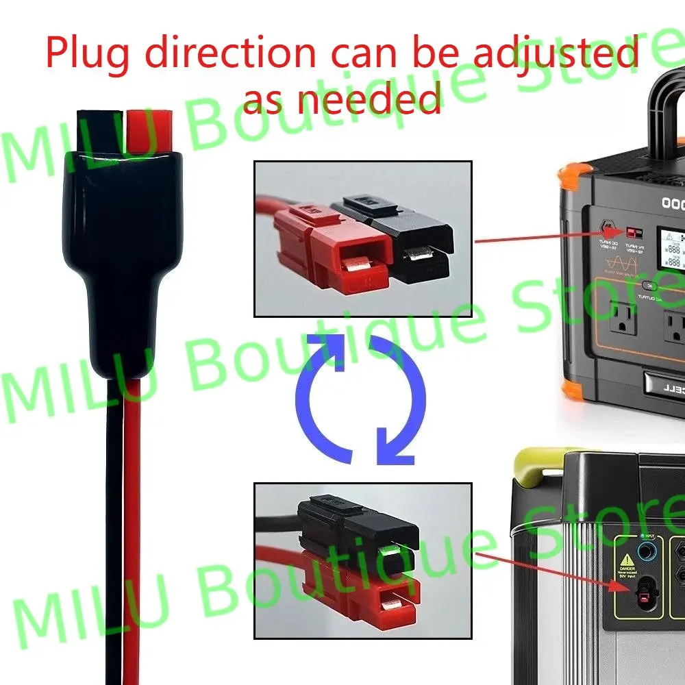 Kabel z złączem Anders 30A do wtyczki DC 5521, 2 mm²/14AWG, DC 55x21 męski/żeński do wtyczki 30A, przewód 0,3-3 metry