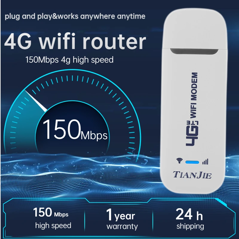 Wireless 4G Router 150Mbps LTE WIFI MODEM CAT4 Networking Stick Qualcomm Chipset Dongle Car Router Unlocked With Sim Card Slot