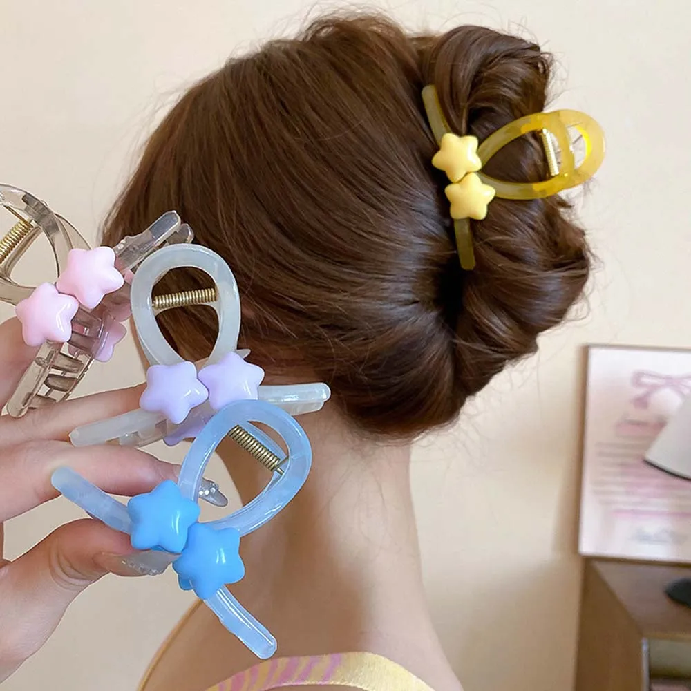 

Side Clip Cartoon Star Hair Claw Barrettes Hair Accessories Korean Shark Clip Cute Hairpin Headwear Hair Grab Clip Girls/Women