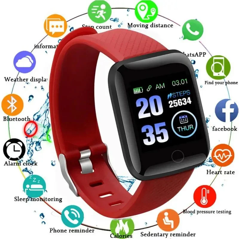 New 116plus Smartwatch Bracelet Waterproof With smart watch blood pressure Sleep Monitor Heart Rate Monitor And Fitness Features