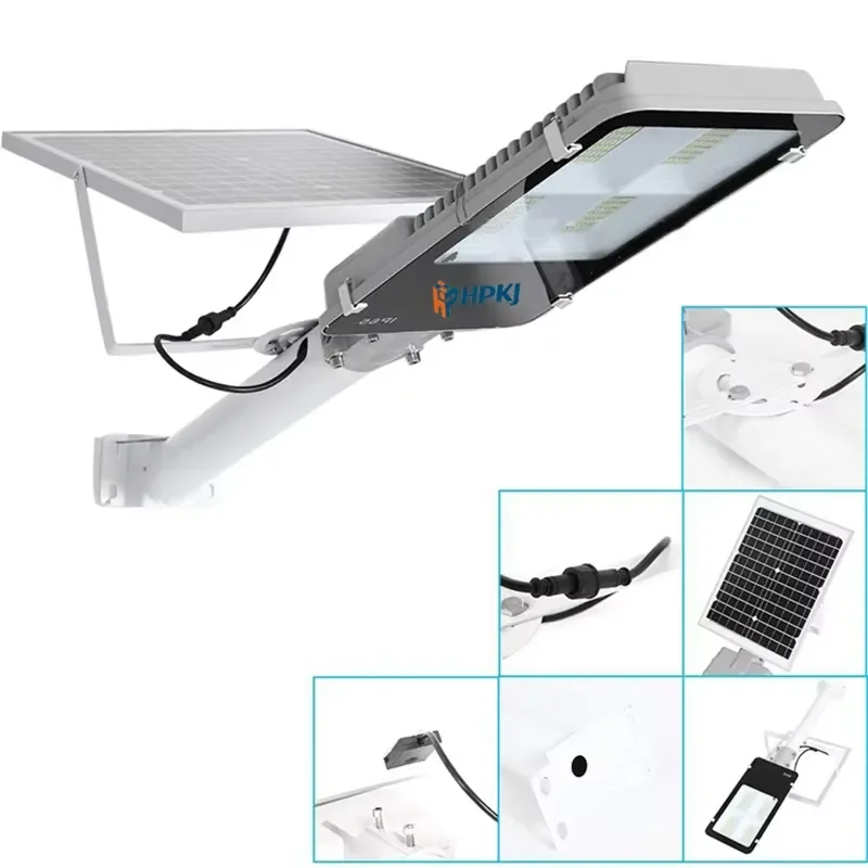 60W Integrated Solar Street Light SMD LED Garden Lamp with Remote Control Motion Sensor Outdoor Waterproof Security Lighting