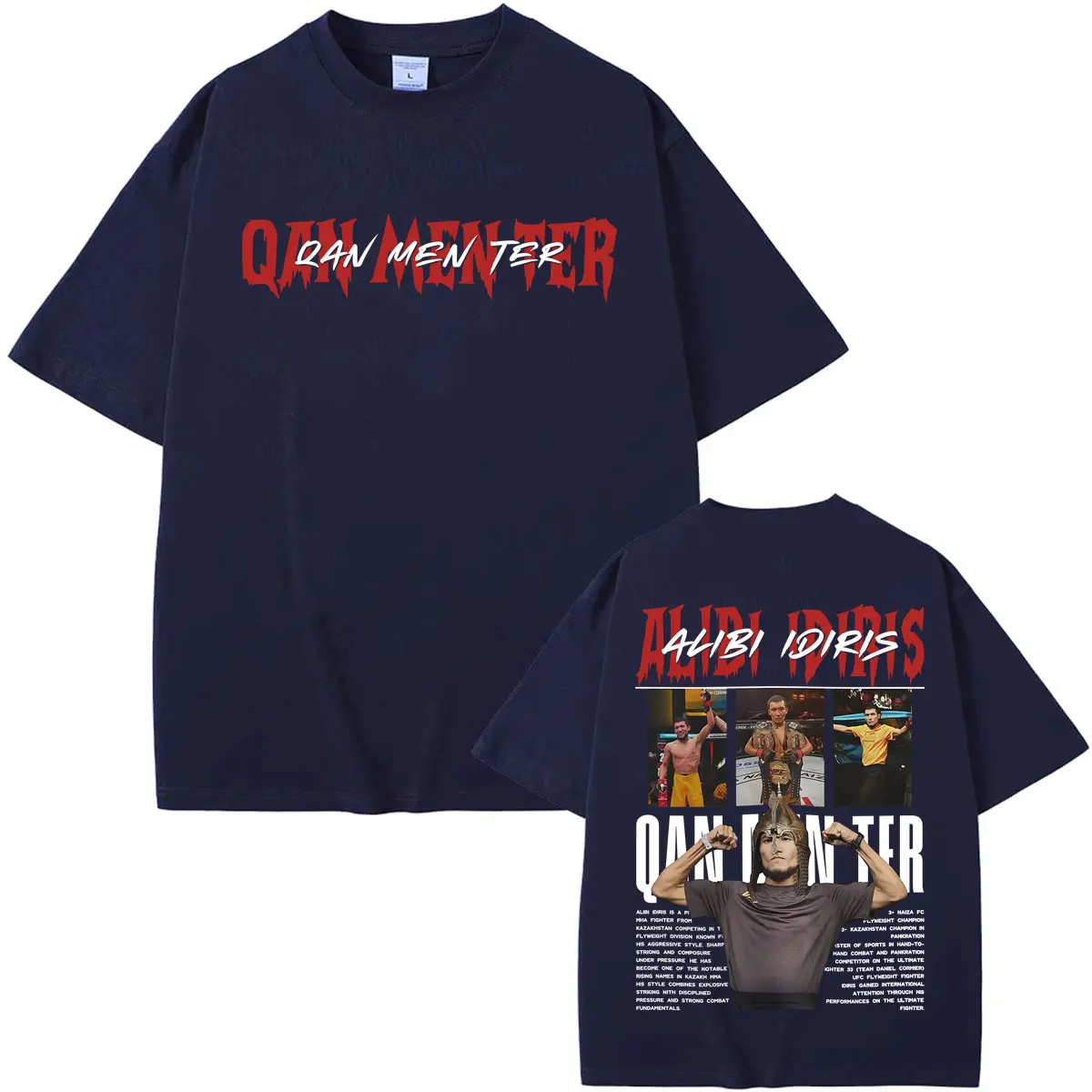 ALIBI IDRIS QAN MEN TER Vintage Graphic T Shirt Men's Clothing Fashion Violence Aesthetic T-shirts Summer Tops Oversized T-shirt