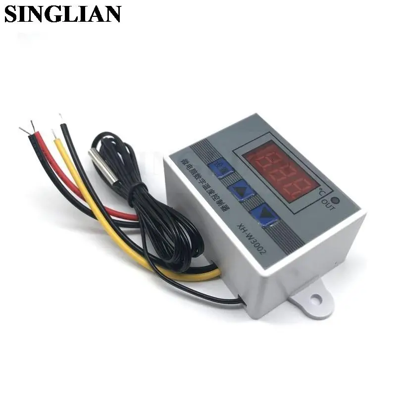 XH-W3002 Microcomputer Digital Temperature Controller Temperature Control Switch Thermostat Regulator 10A DC12V/24V/AC110-220V