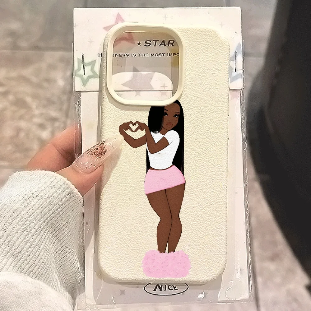 Dunkelhäutige heiße Mädchen Handyhülle für iPhone 17 16 15 14 13 12 Pro Max 16 15 14 Plus 17 16 15 14 Pro 17Air Silikon Matte Hülle – Detail 1