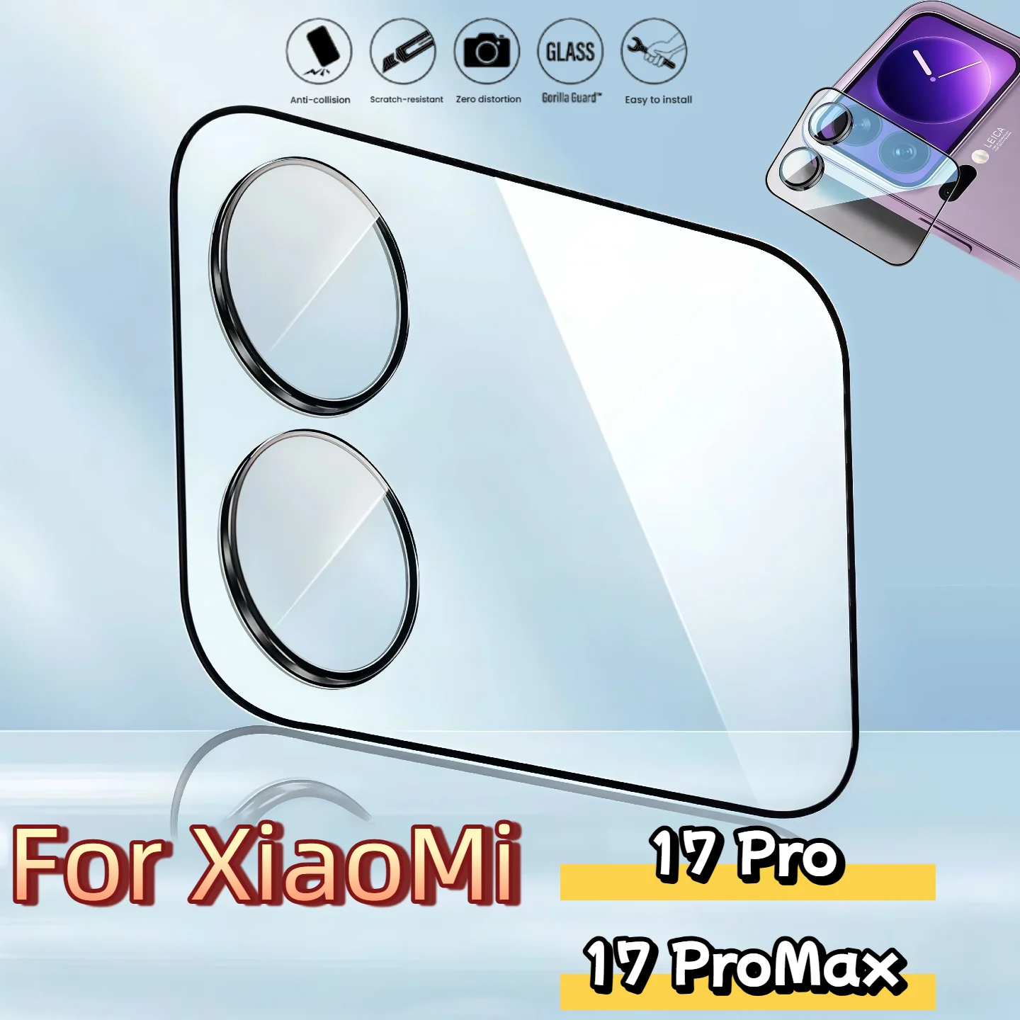 

For Xiao Mi 17 pro Max/17 pro Anti-Shatter Full Cover Tempered Glass Screen Protector with Camera Lens & Back Cover Protection